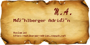 Mühlberger Adrián névjegykártya